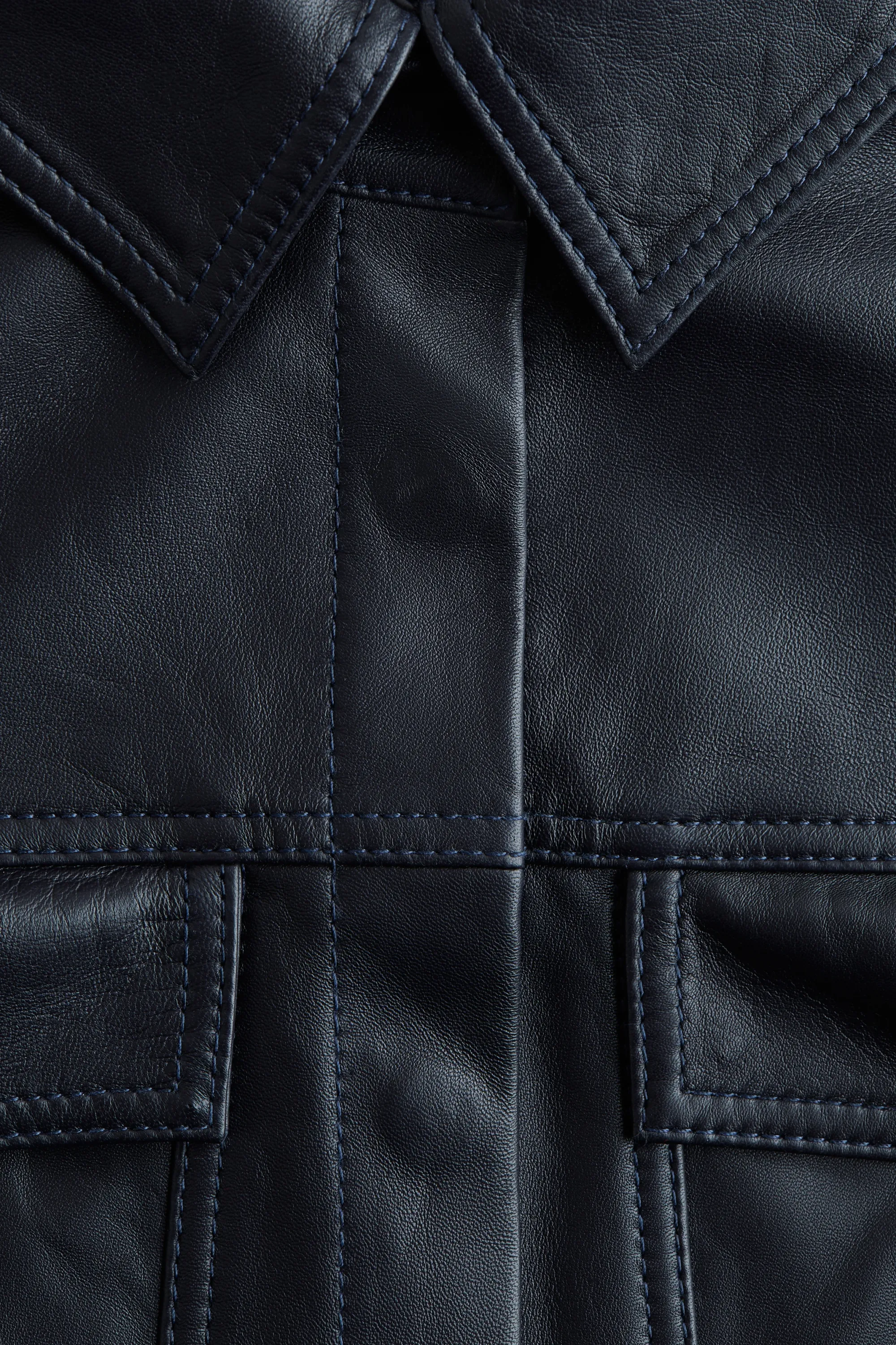 Chemise en cuir - Bleu marine