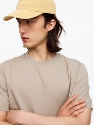 T-shirt classique en interlock - Taupe — photo 3