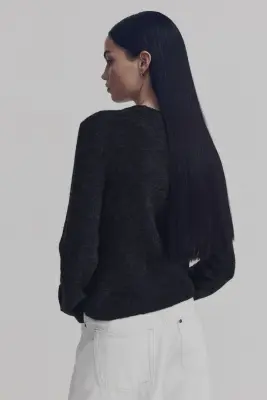 Pull avec application - Gris foncé chiné/Love — photo 2