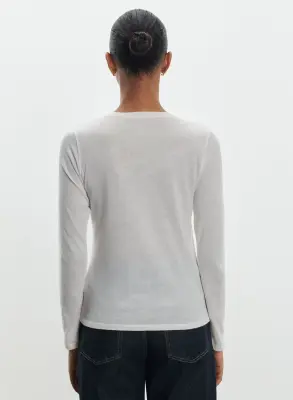 T-shirt en coton organique et cachemire — photo 2