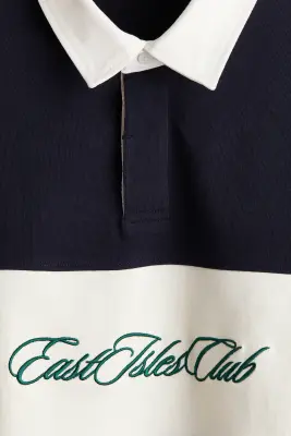 Polo de rugby Regular Fit en coton - Bleu marine/East Isles Club — photo 4