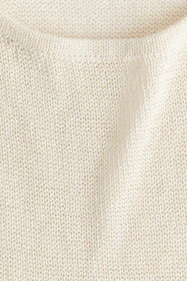 Top en maille avec détail à nouer - Crème — photo 4