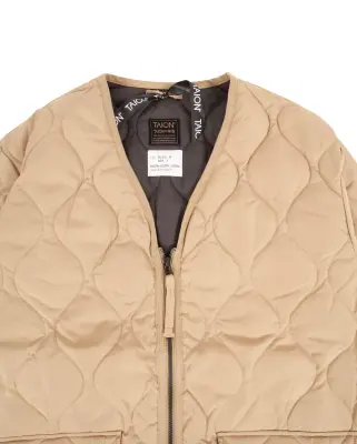 Military V Neck Zip Down Coat Coyote — photo 2