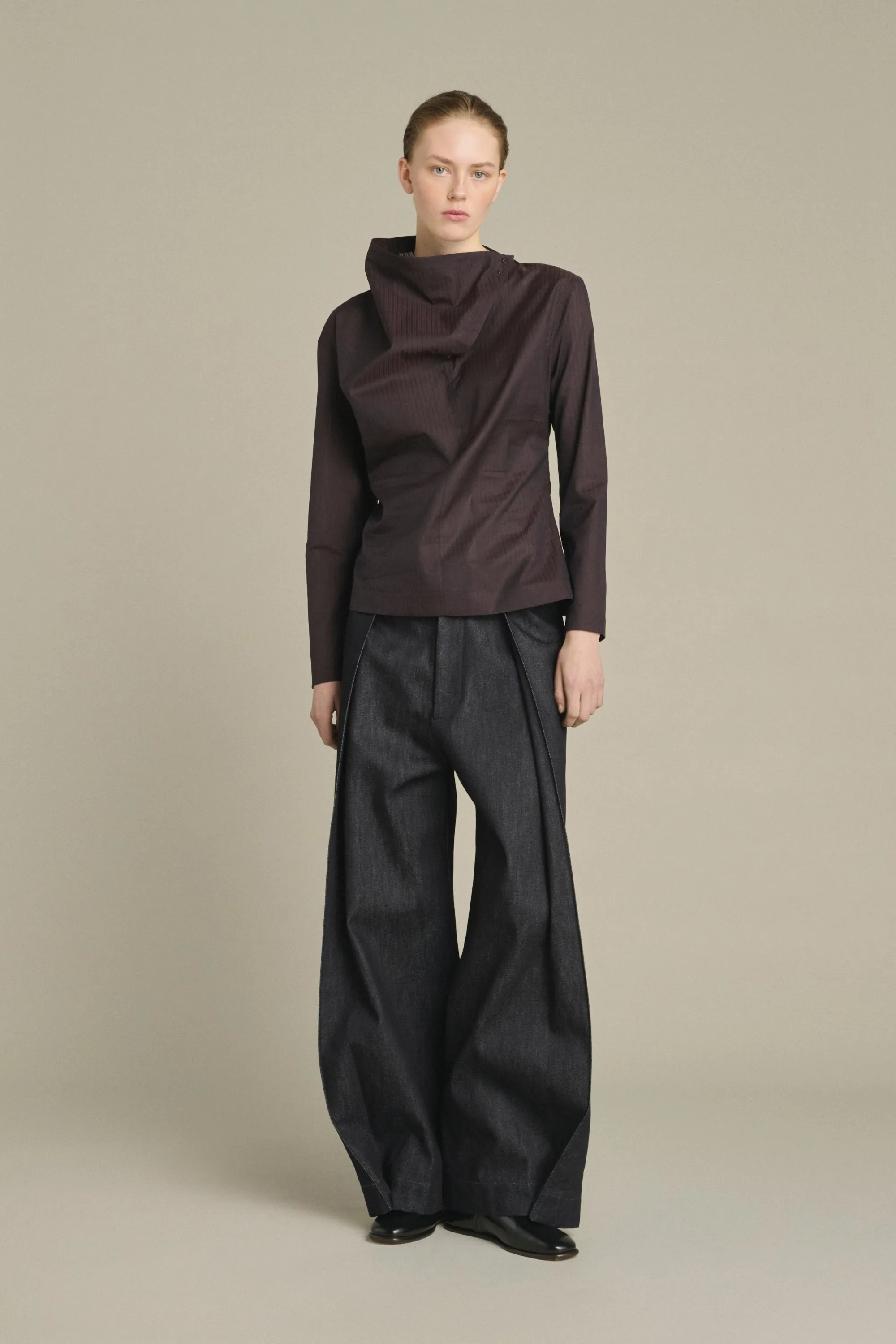 BLOUSE LANA FIGUE/MARRON