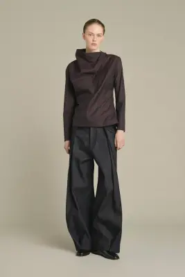 BLOUSE LANA FIGUE/MARRON — photo 1