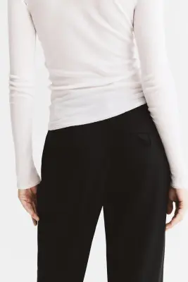 Pantalon chic en laine mélangée - Noir — photo 3