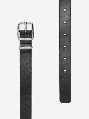 Ceinture en cuir - Noir — photo 2