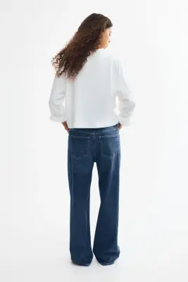 Wide High Waist Jeans - Bleu denim — photo 4