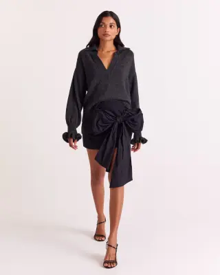 Pull Ophy gris foncé chiné — photo 5