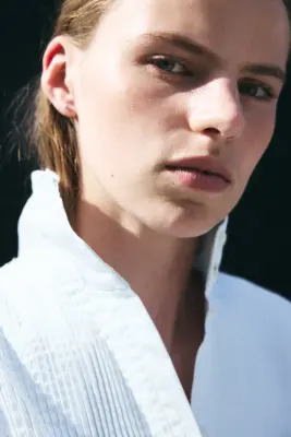 Chemise à bords ruchés - Blanc — photo 1