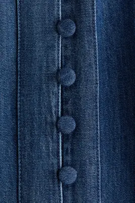 Robe en denim avec manches bouffantes - Bleu denim — photo 3