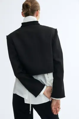 Veste courte avec détails tressés - Noir — photo 2