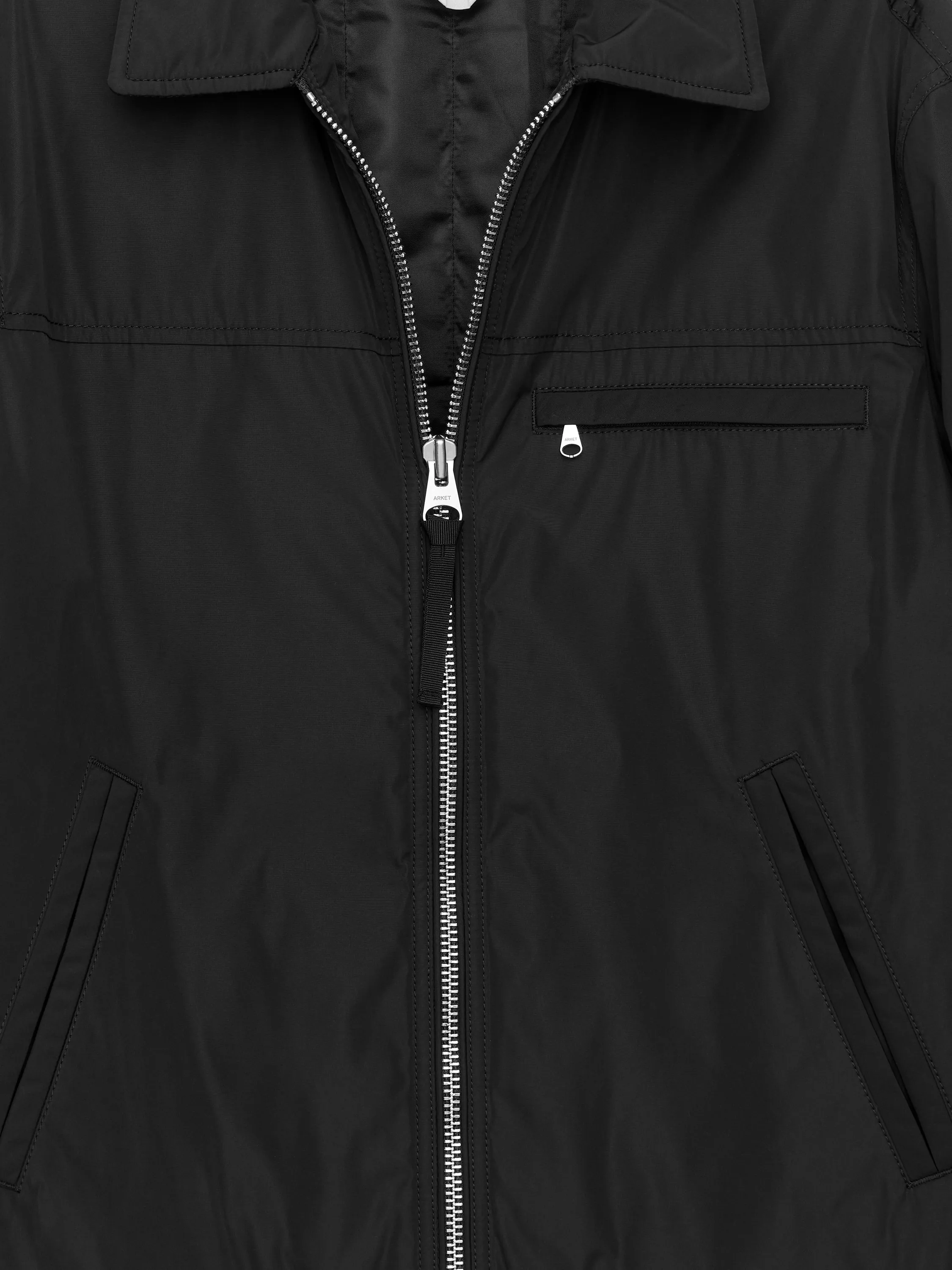 Veste carrée en nylon - Noir