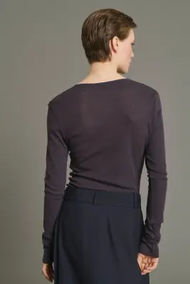 TEE-SHIRT ISABELLA MARRON ROUGE/VIOLET FONCÉ — photo 2