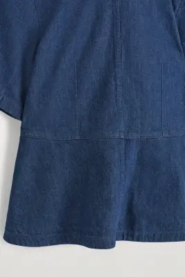 HAUT À BASQUE EN DENIM - BLEU FONCÉ — photo 2