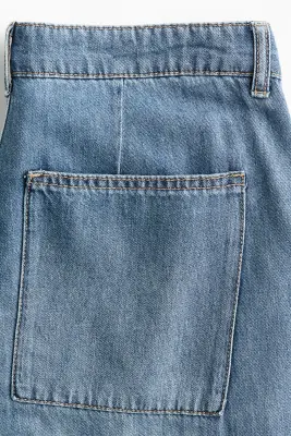 Wide Regular Waist Cargo Jeans - Bleu denim — photo 4