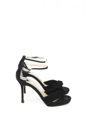 Sandales Macy à talon et bride cheville en daim noir Px boutique 725€ Taille 36,5 — photo 1
