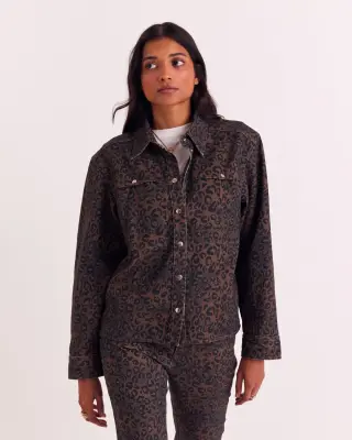 Chemise Perrine léopard fauve chocolat — photo 3