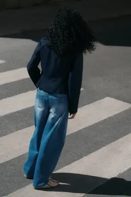 Barrel High Waist Jeans - Bleu denim — photo 3