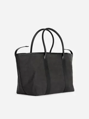 Sac fourre-tout en toile - Noir — photo 6
