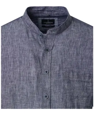 CASA MODA CHEMISE LIN COL MAO Marine chiné — photo 4