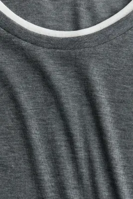 Top à effet superposé - Gris chiné — photo 5
