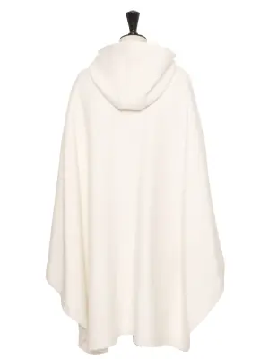 Veste cape longue en laine blanc neige avec capuche Spring 2017 Prix boutique 2500€ — photo 4