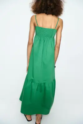 Robe à étages avec détail à nouer - Vert — photo 4
