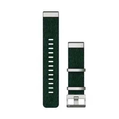 Bracelet de montre Garmin MARQ QuickFit 22mm tri-tons en nylon tissé façon Jacquard vert pin avec boucle noire 010-13008-00