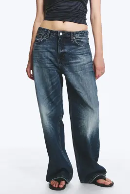 Jean droit ample taille basse Missy - Milano Blue - Bleu foncé — photo 1