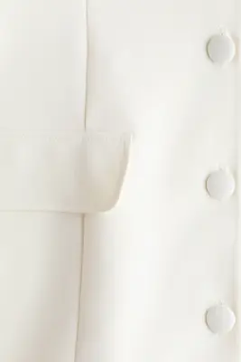 Robe blazer à encolure en V - Blanc — photo 5