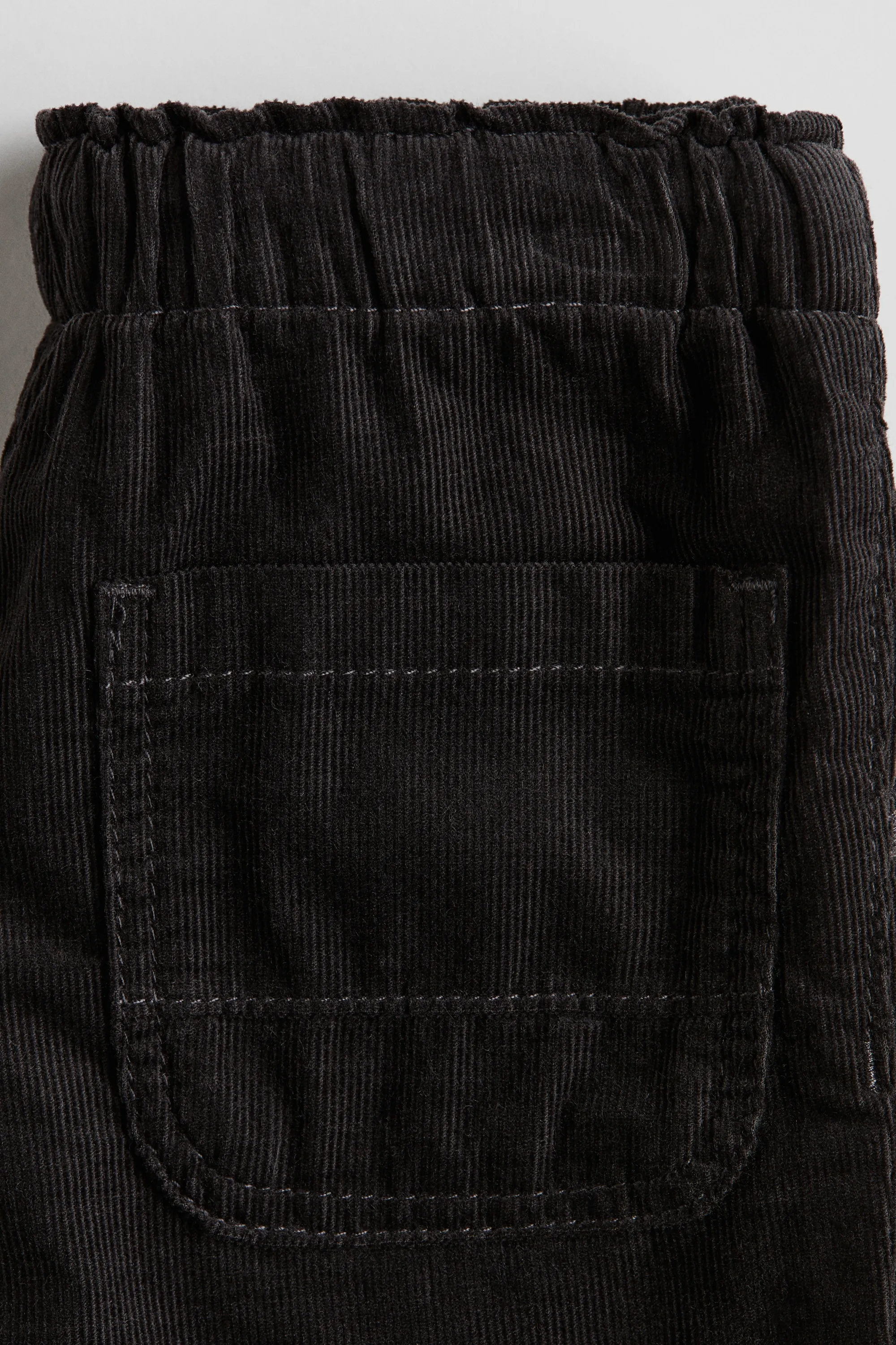 Pantalon jogger en velours côtelé avec doublure - Gris foncé