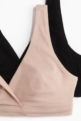 MAMA Lot de 2 soutiens-gorge d'allaitement - Beige/noir — photo 5