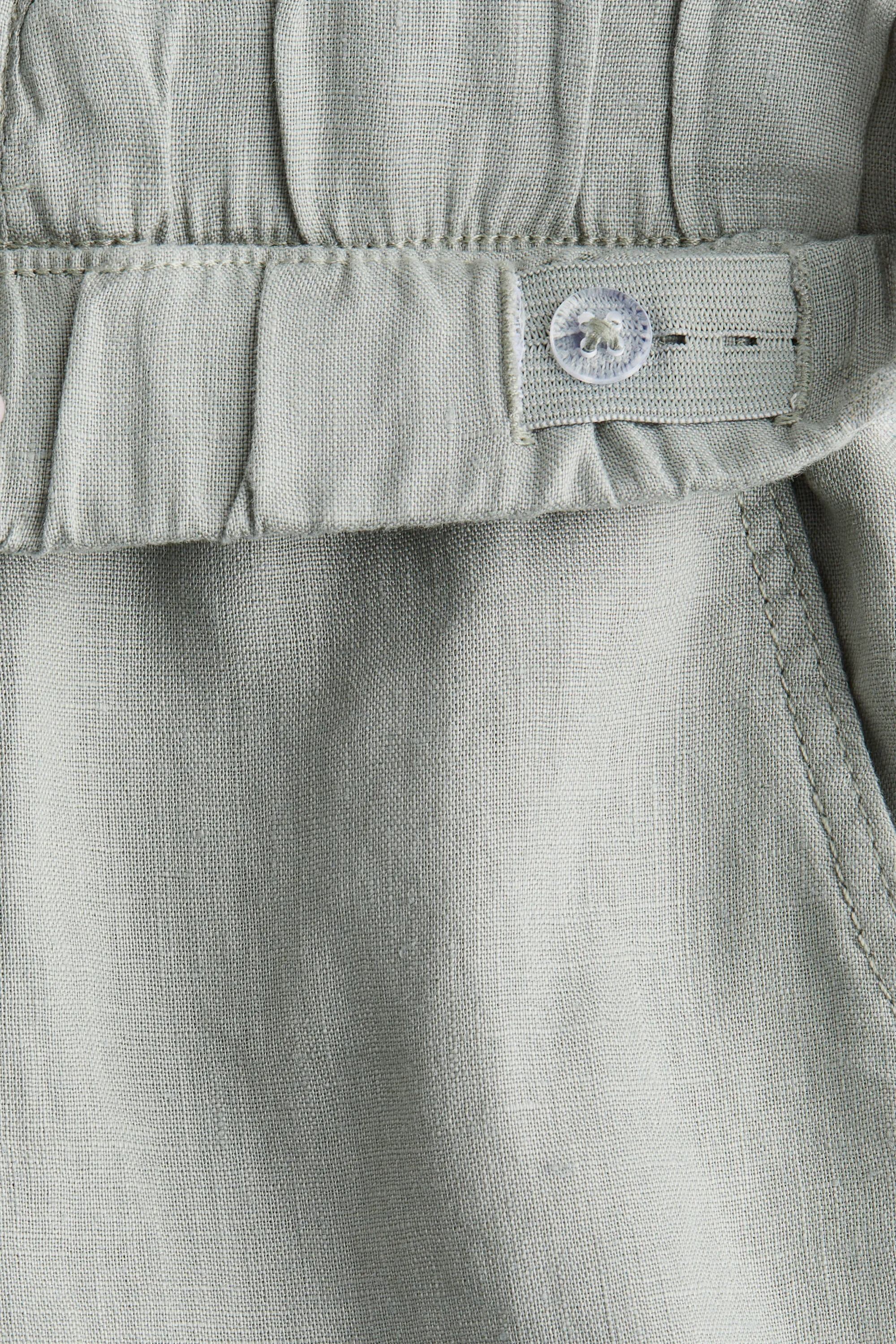 Pantalon en lin - Vert kaki clair
