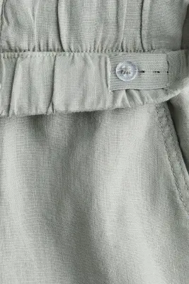 Pantalon en lin - Vert kaki clair — photo 1