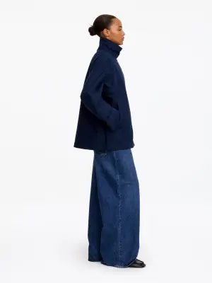 Veste en coton à col montant - Dark Blue — photo 1