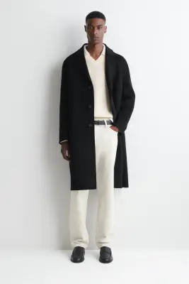 PULL POLO EN MAILLE DE LAINE GAUFRÉE - CRÈME — photo 1