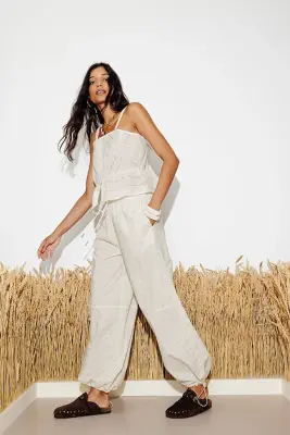 Pantalon parachute fleuri — photo 2