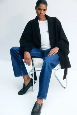 MAMA Manteau avec ceinture à nouer - Noir — photo 2