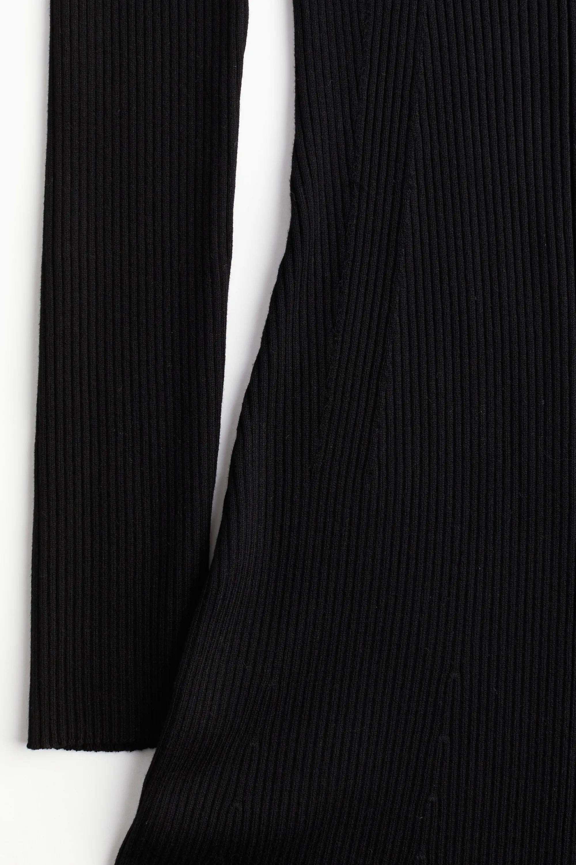 Robe épaules nues en maille côtelée - Noir