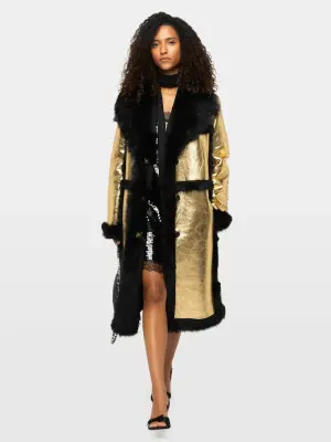 Manteau Lunar Cuir Shearling — photo 1