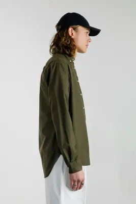 Chemise en flanelle - Olive — photo 5
