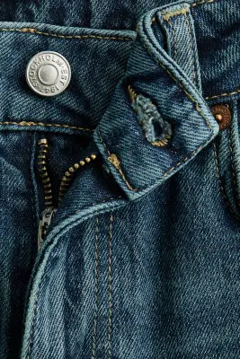 Slim Straight Low Waist Jeans - Bleu denim — photo 1