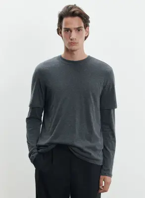 T-shirt en coton et cachemire — photo 2