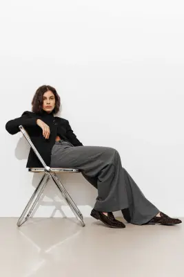 Pantalon large uni Femme — photo 2