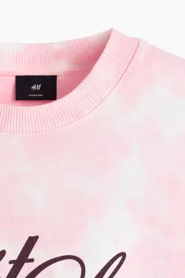T-shirt à impression thermoréactive Oversized Fit - Rose/Just Love — photo 4
