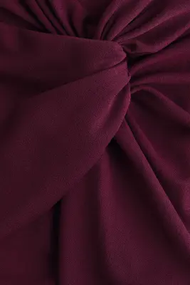 Pantalon avec détail torsadé - Rouge prune — photo 3