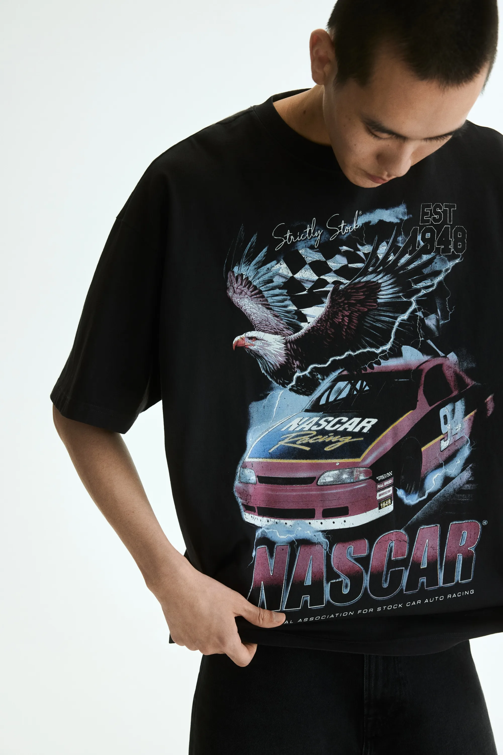 T-shirt Oversized Fit - Noir/NASCAR