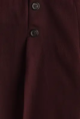 Pantalon barrel avec boutons - Marron foncé — photo 4