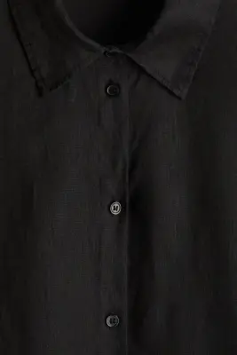 Chemise de plage en lin - Noir — photo 5